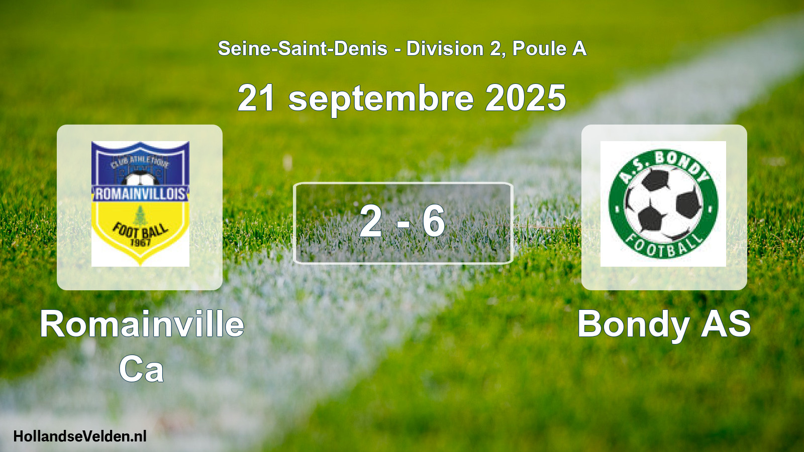 Gespeelde wedstrijd: Romainville Ca - Bondy AS 2 - 6 (21 september 2025)