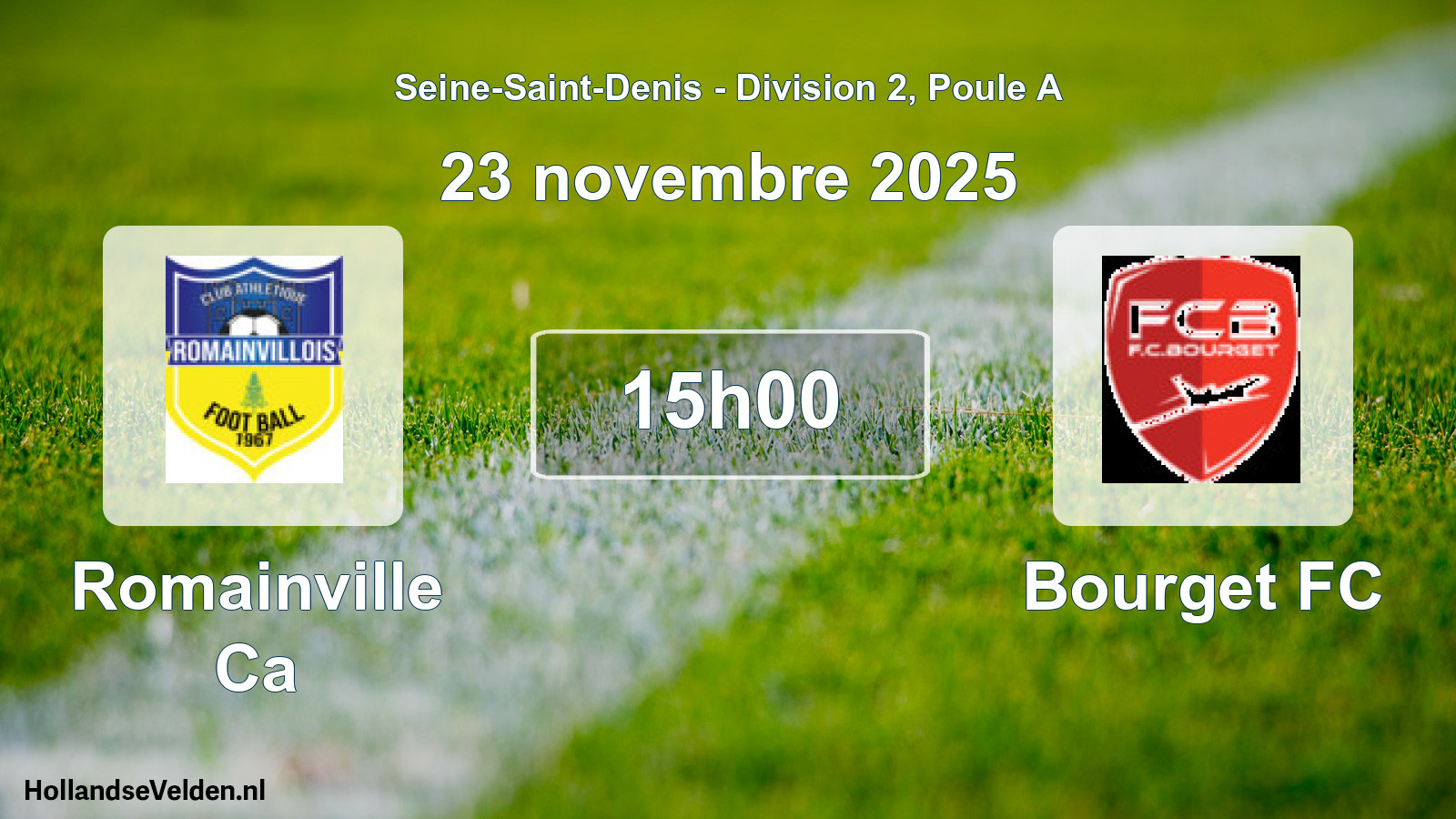 Geplande wedstrijd: Romainville Ca - Bourget FC (23 november 2025)