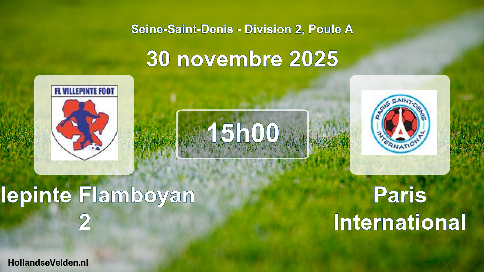 Match programmé: Villepinte Flamboyan 2 - Paris International (30 novembre 2025)