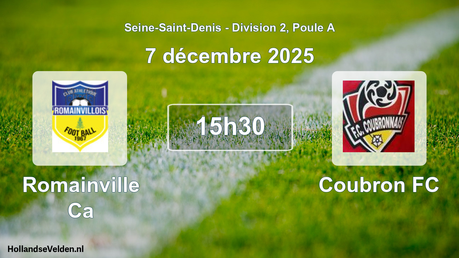 Geplande wedstrijd: Romainville Ca - Coubron FC (7 december 2025)