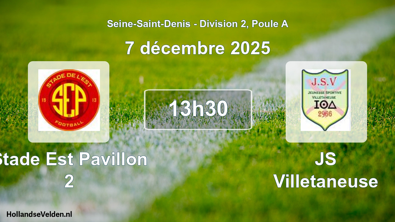 Geplande wedstrijd: Stade Est Pavillon 2 - JS Villetaneuse (7 december 2025)