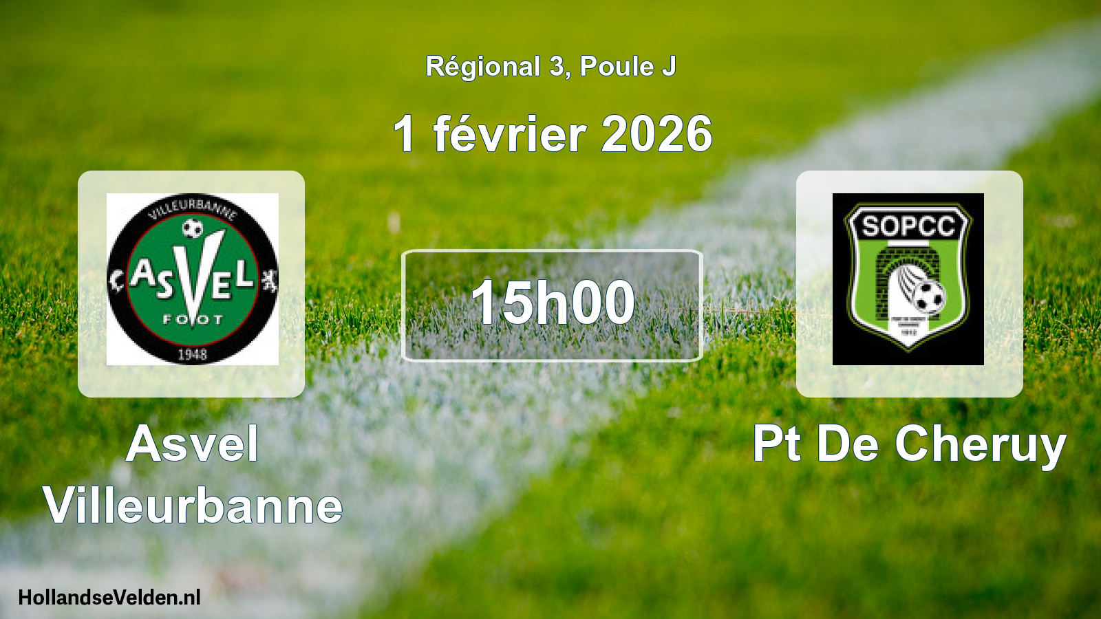 Geplande wedstrijd: Asvel Villeurbanne - Pt De Cheruy (1 février 2026)
