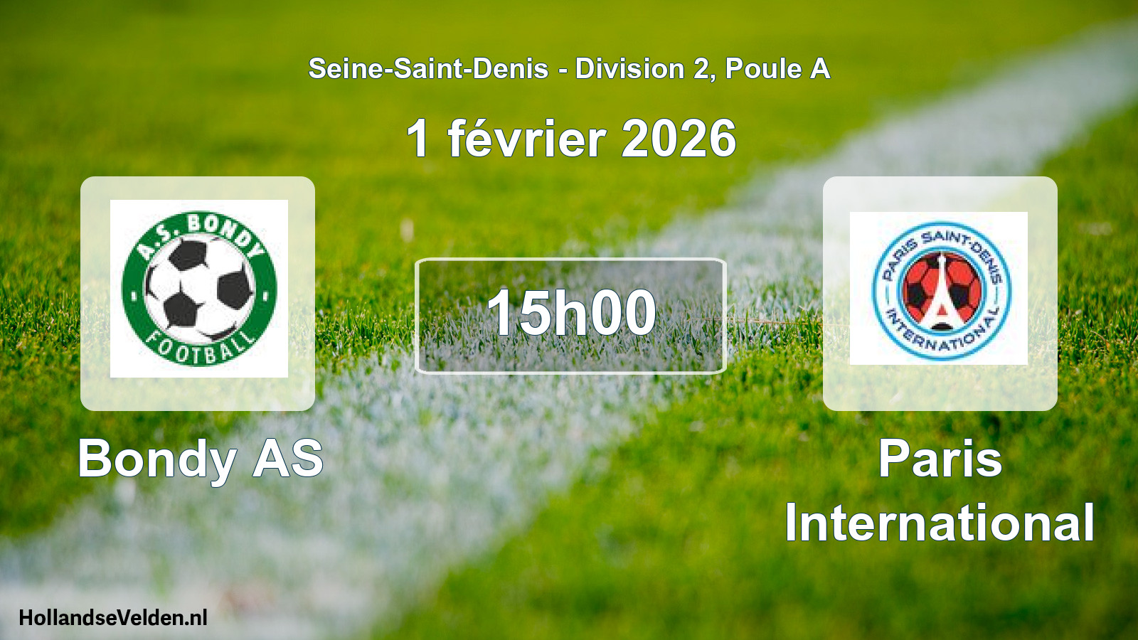 Match programmé: Bondy AS - Paris International (1 février 2026)