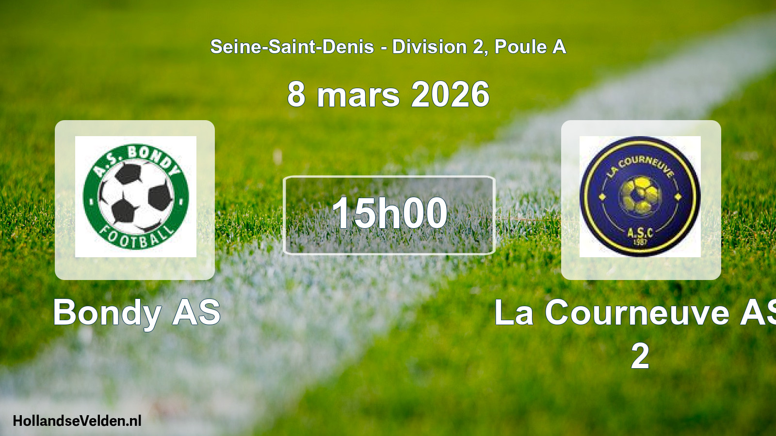 Geplande wedstrijd: Bondy AS - La Courneuve AS 2 (8 maart 2026)