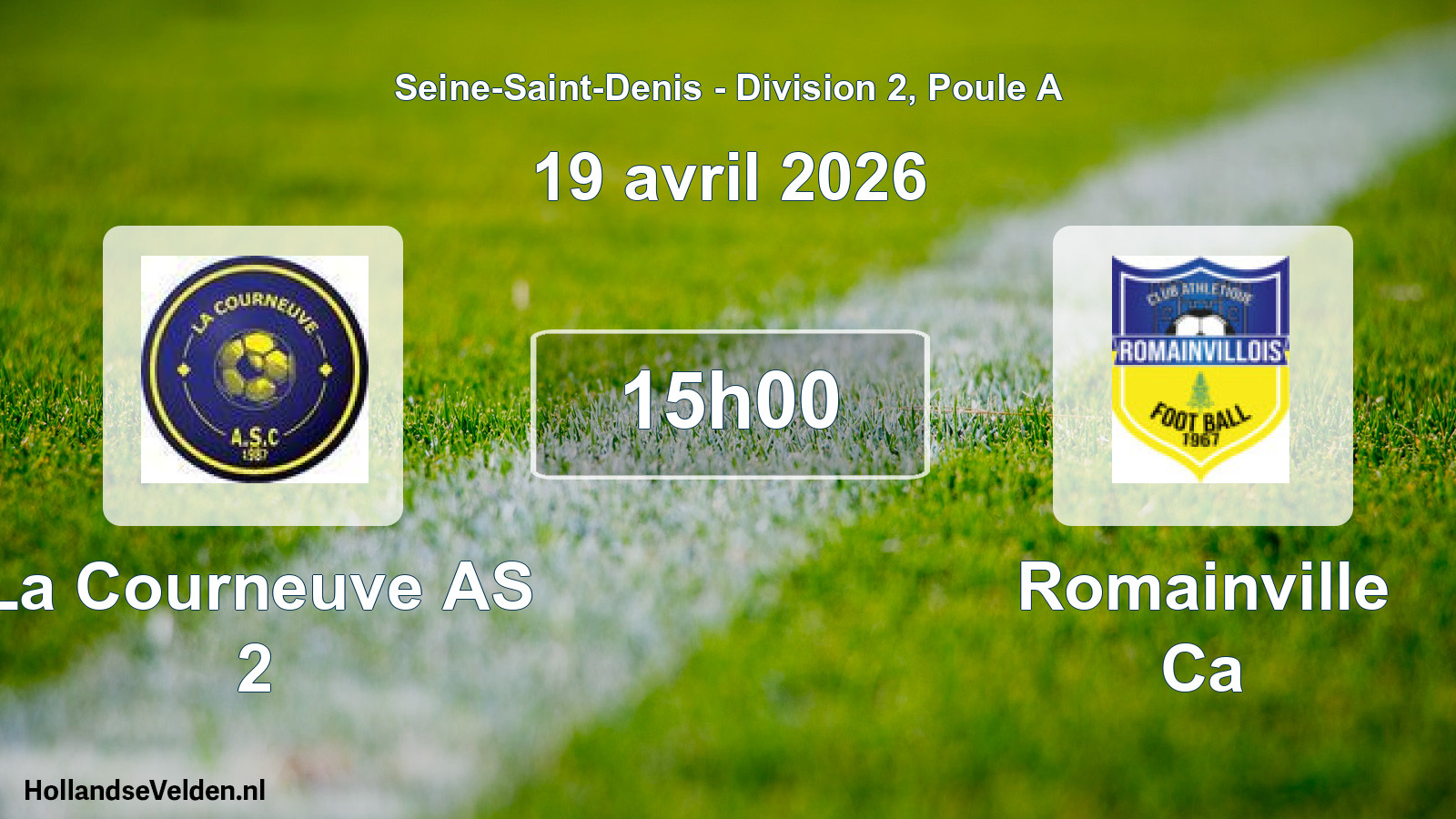Geplande wedstrijd: La Courneuve AS 2 - Romainville Ca (19 april 2026)