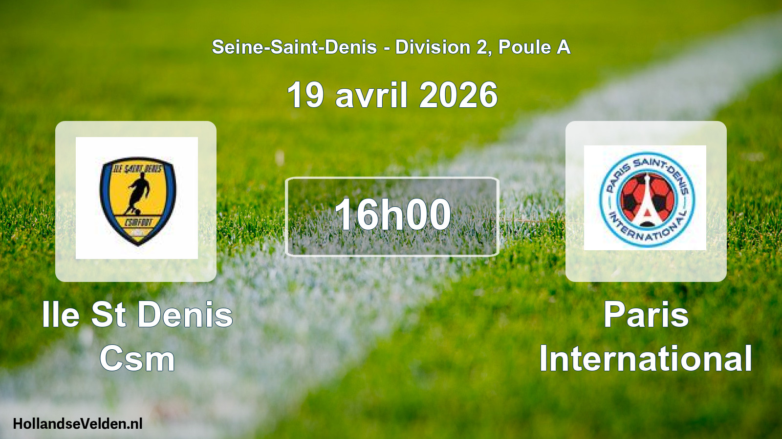 Match programmé: Ile St Denis Csm - Paris International (19 avril 2026)