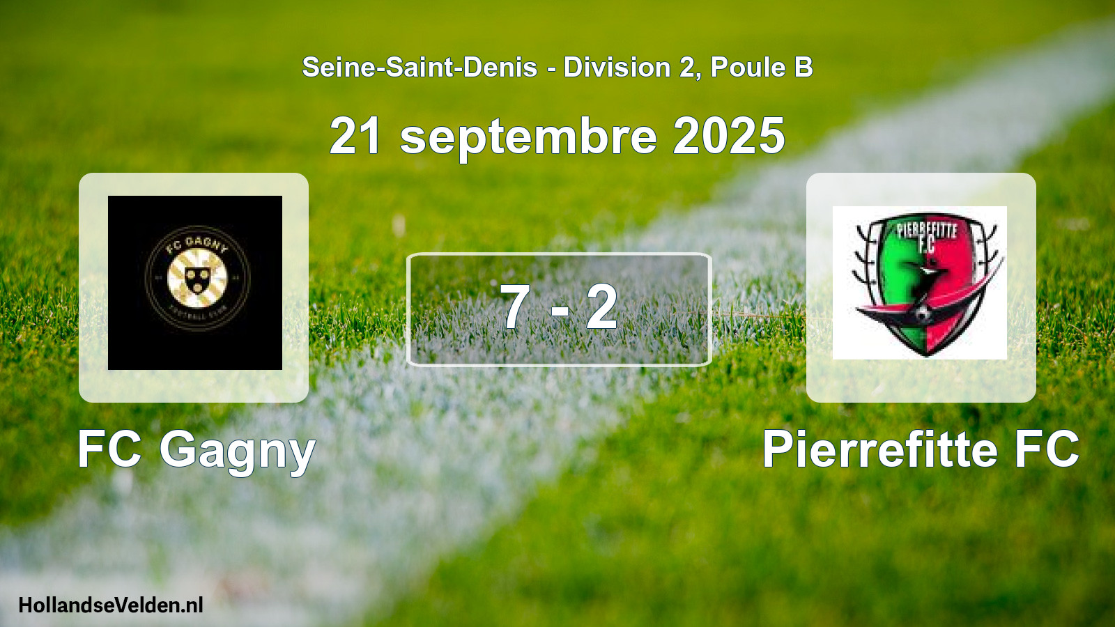 Gespeelde wedstrijd: FC Gagny - Pierrefitte FC 7 - 2 (21 september 2025)