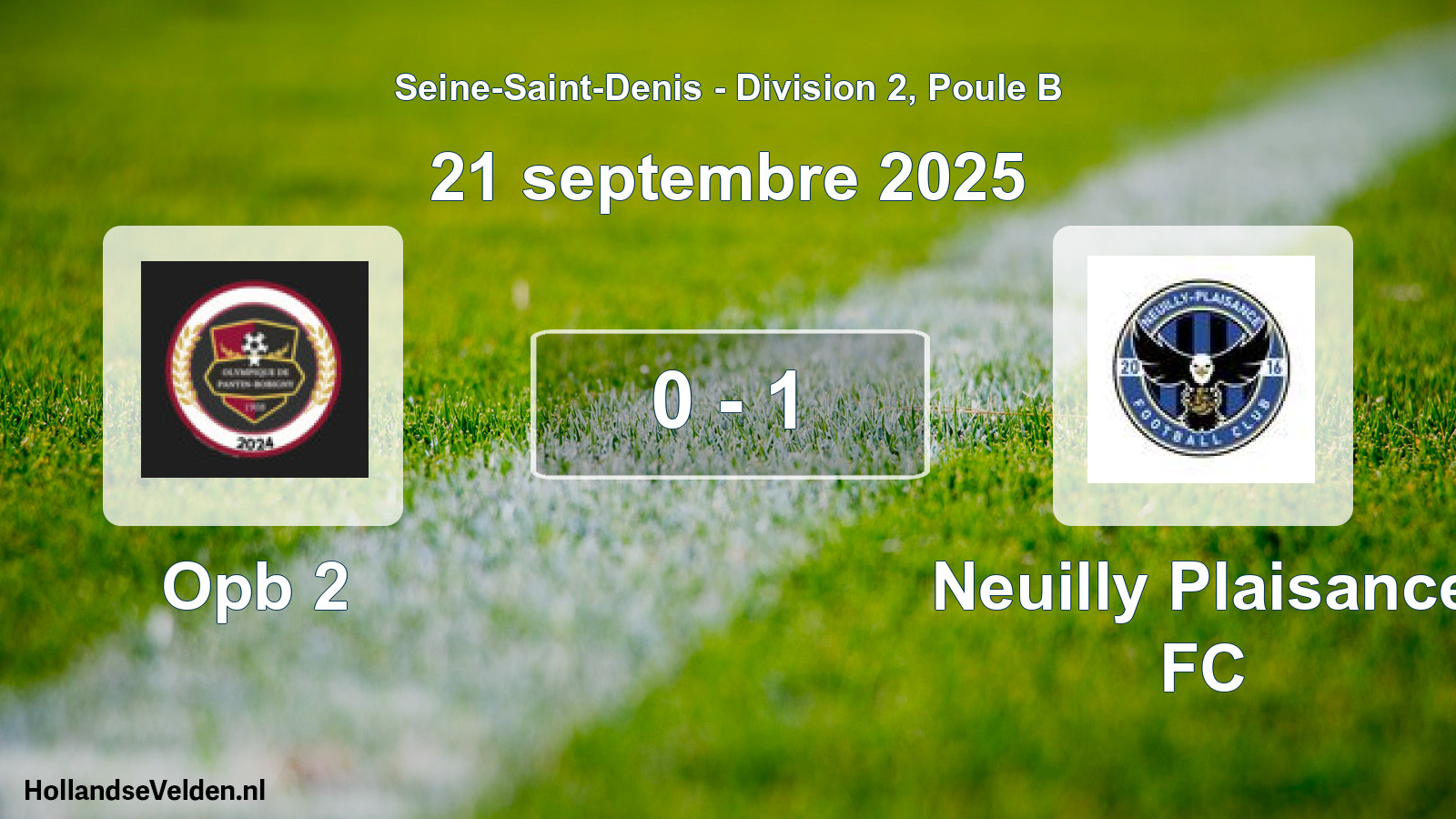 Match joué: Opb 2 - Neuilly Plaisance FC 0 - 1 (21 septembre 2025)