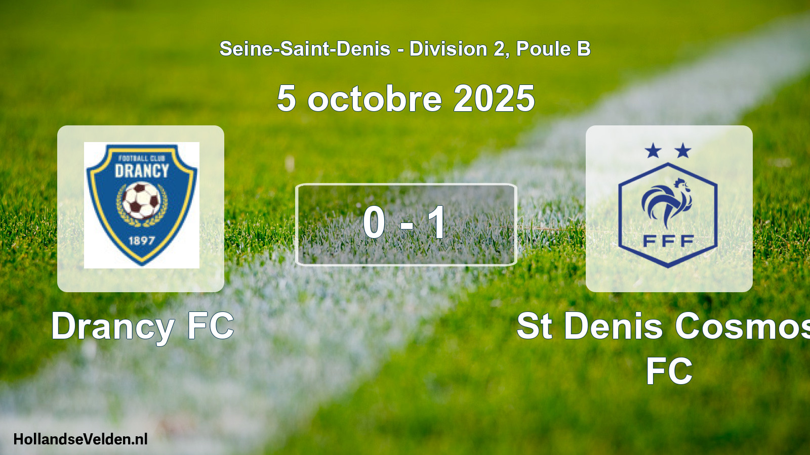 Match joué: Drancy FC - St Denis Cosmos FC 0 - 1 (5 octobre 2025)
