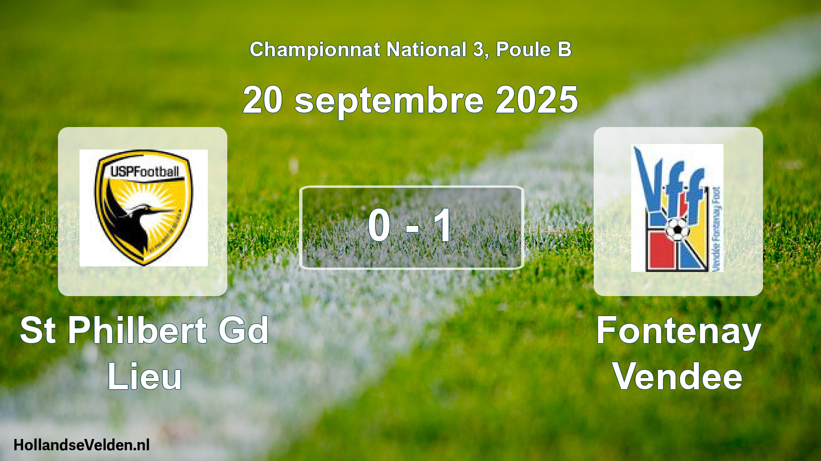 Gespeelde wedstrijd: St Philbert Gd Lieu - Fontenay Vendee 0 - 1 (20 septembre 2025)