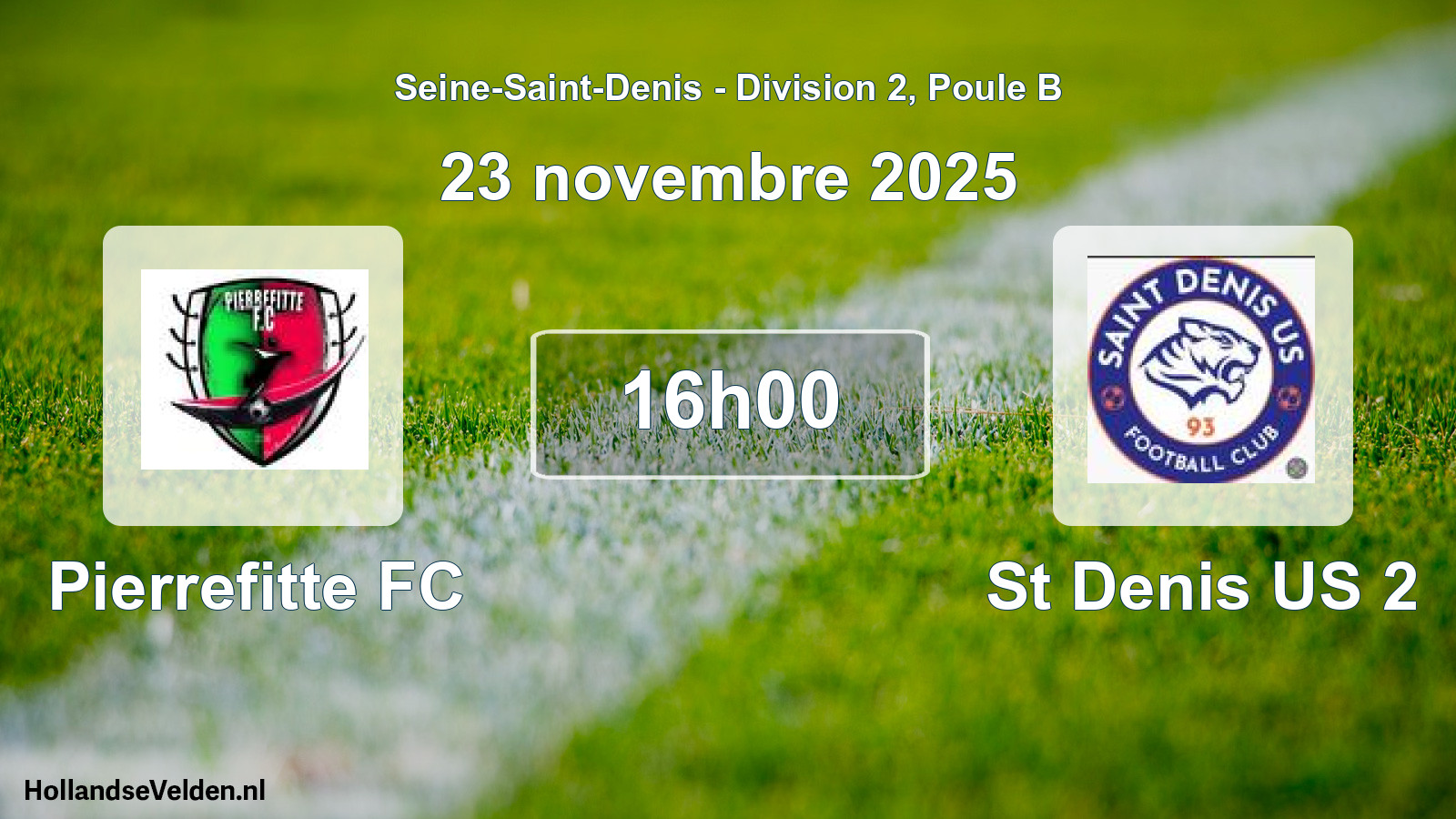 Match programmé: Pierrefitte FC - St Denis US 2 (23 novembre 2025)
