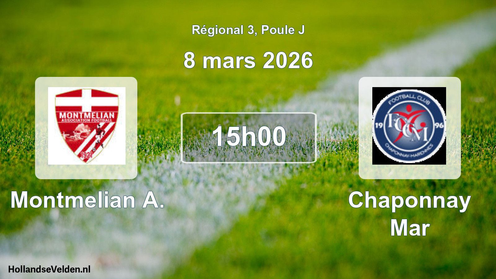 Geplande wedstrijd: Montmelian A. - Chaponnay Mar (8 mars 2026)