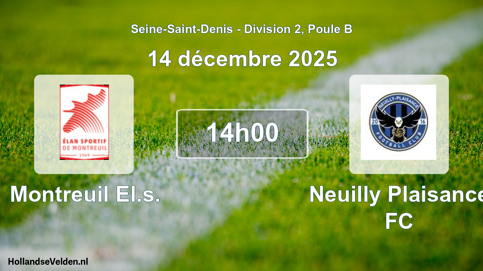Geplande wedstrijd: Montreuil El.s. - Neuilly Plaisance FC (14 december 2025)