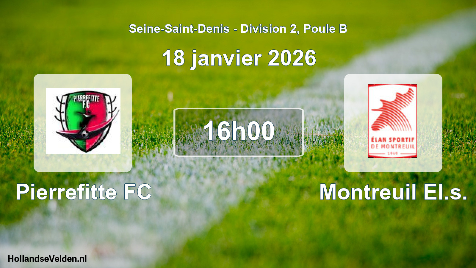 Scheduled Match: Pierrefitte FC - Montreuil El.s. (18 January 2026)