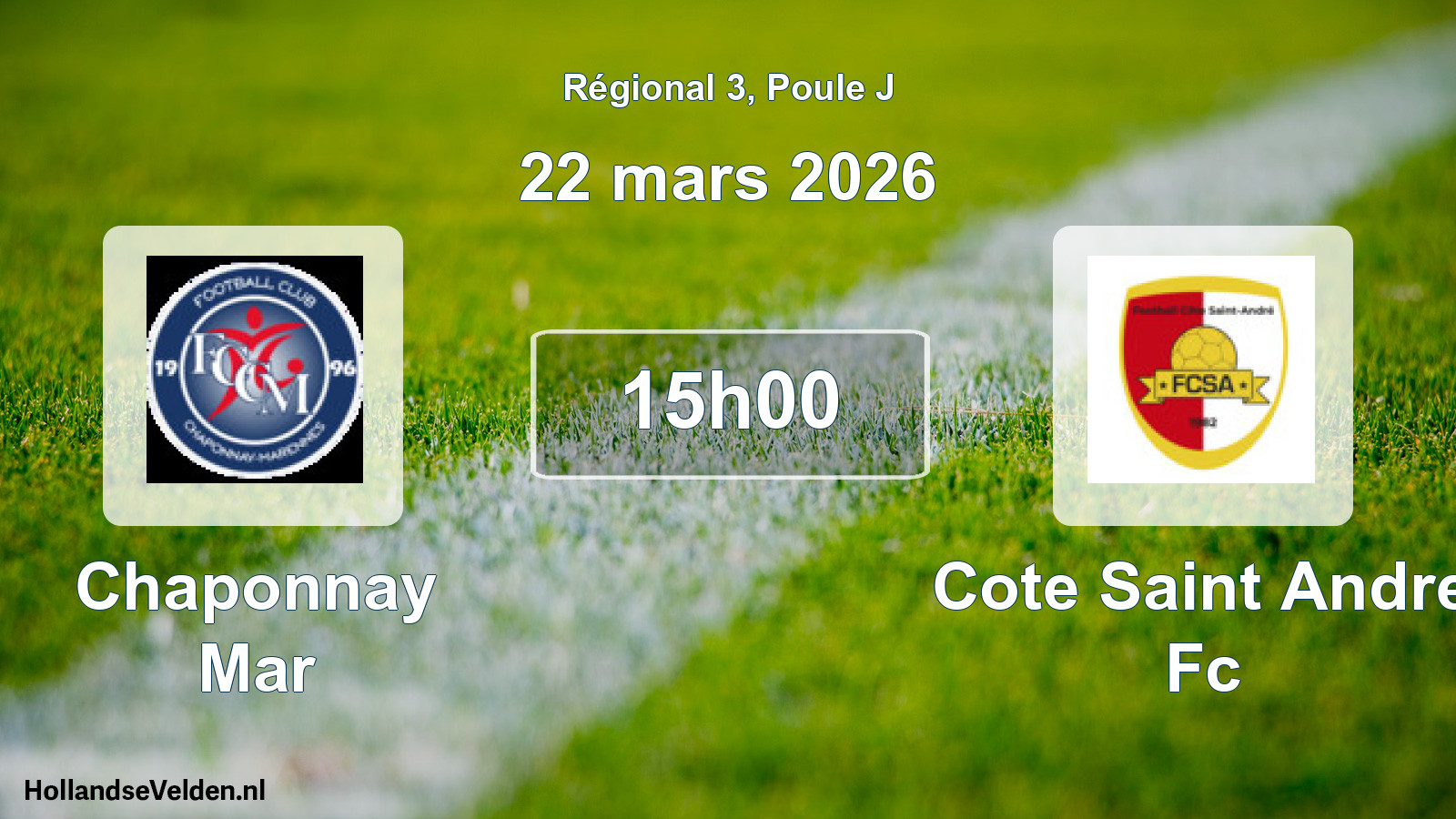 Scheduled Match: Chaponnay Mar - Cote Saint Andre Fc (22 March 2026)