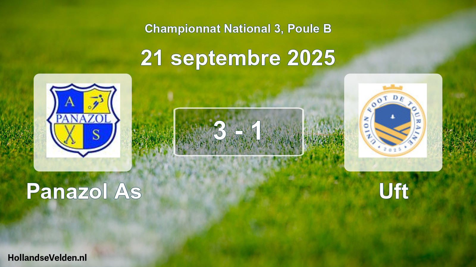 Total number of matches played: Panazol As - Uft 3 - 1 (21 September 2025)