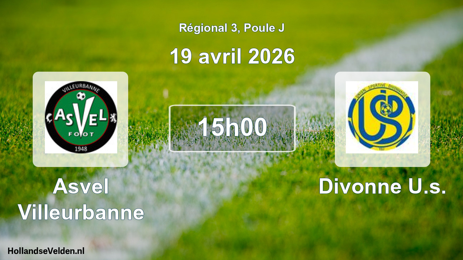 Geplande wedstrijd: Asvel Villeurbanne - Divonne U.s. (19 avril 2026)