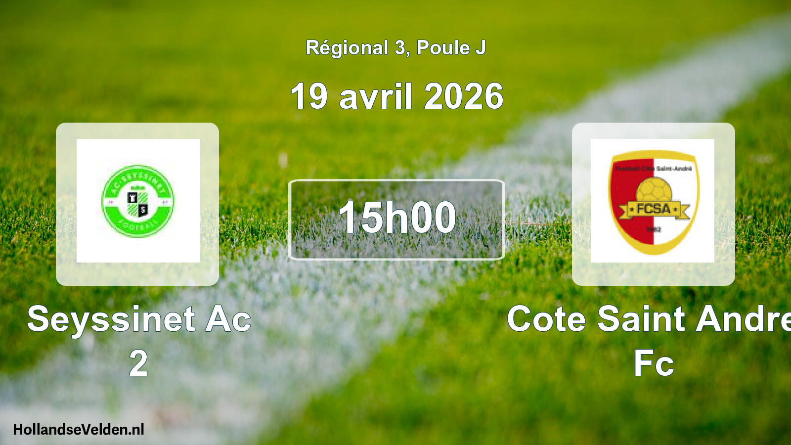 Scheduled Match: Seyssinet Ac 2 - Cote Saint Andre Fc (19 April 2026)