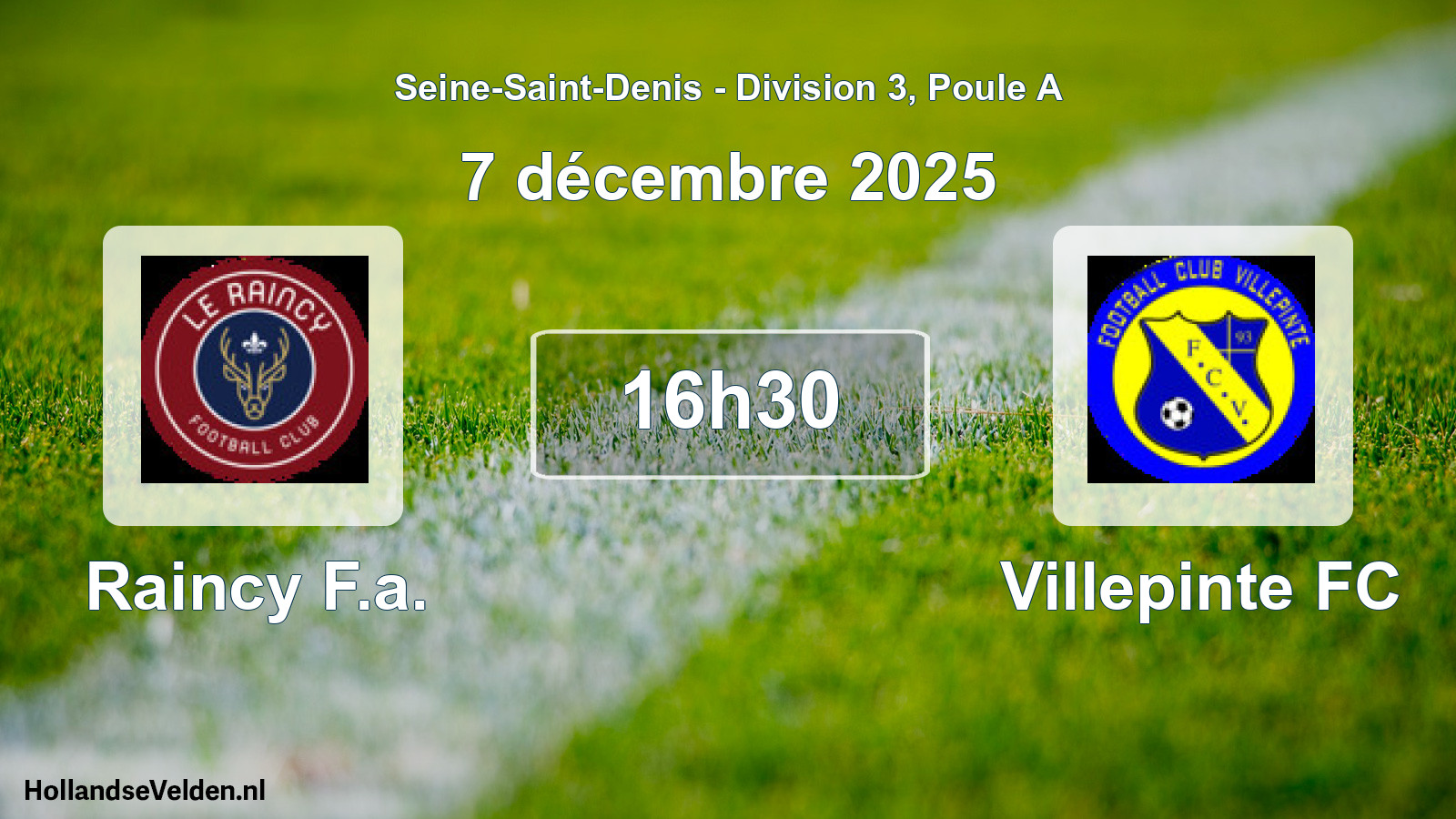 Scheduled Match: Raincy F.a. - Villepinte FC (7 December 2025)