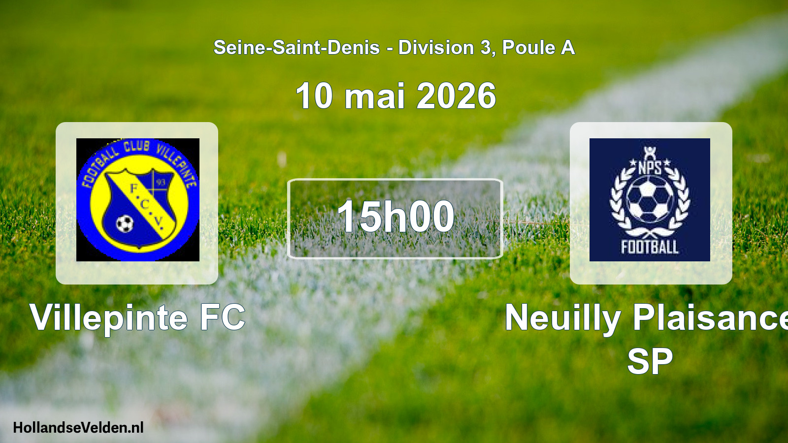 Match programmé: Villepinte FC - Neuilly Plaisance SP (10 mai 2026)