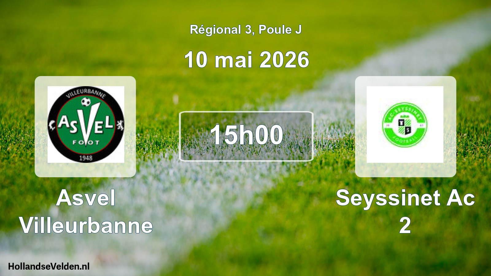 Geplande wedstrijd: Asvel Villeurbanne - Seyssinet Ac 2 (10 mei 2026)