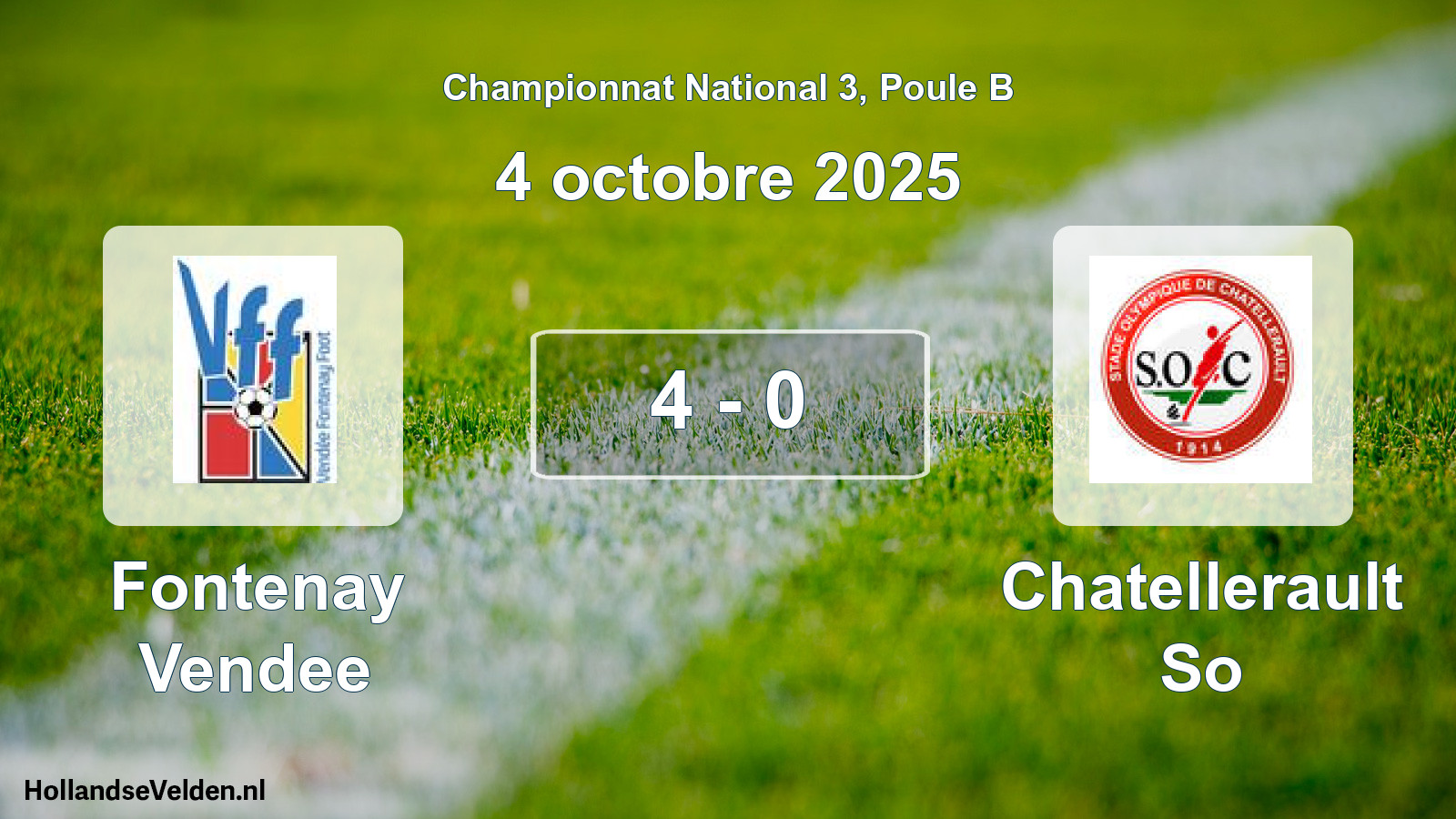 Total number of matches played: Fontenay Vendee - Chatellerault So 4 - 0 (4 October 2025)