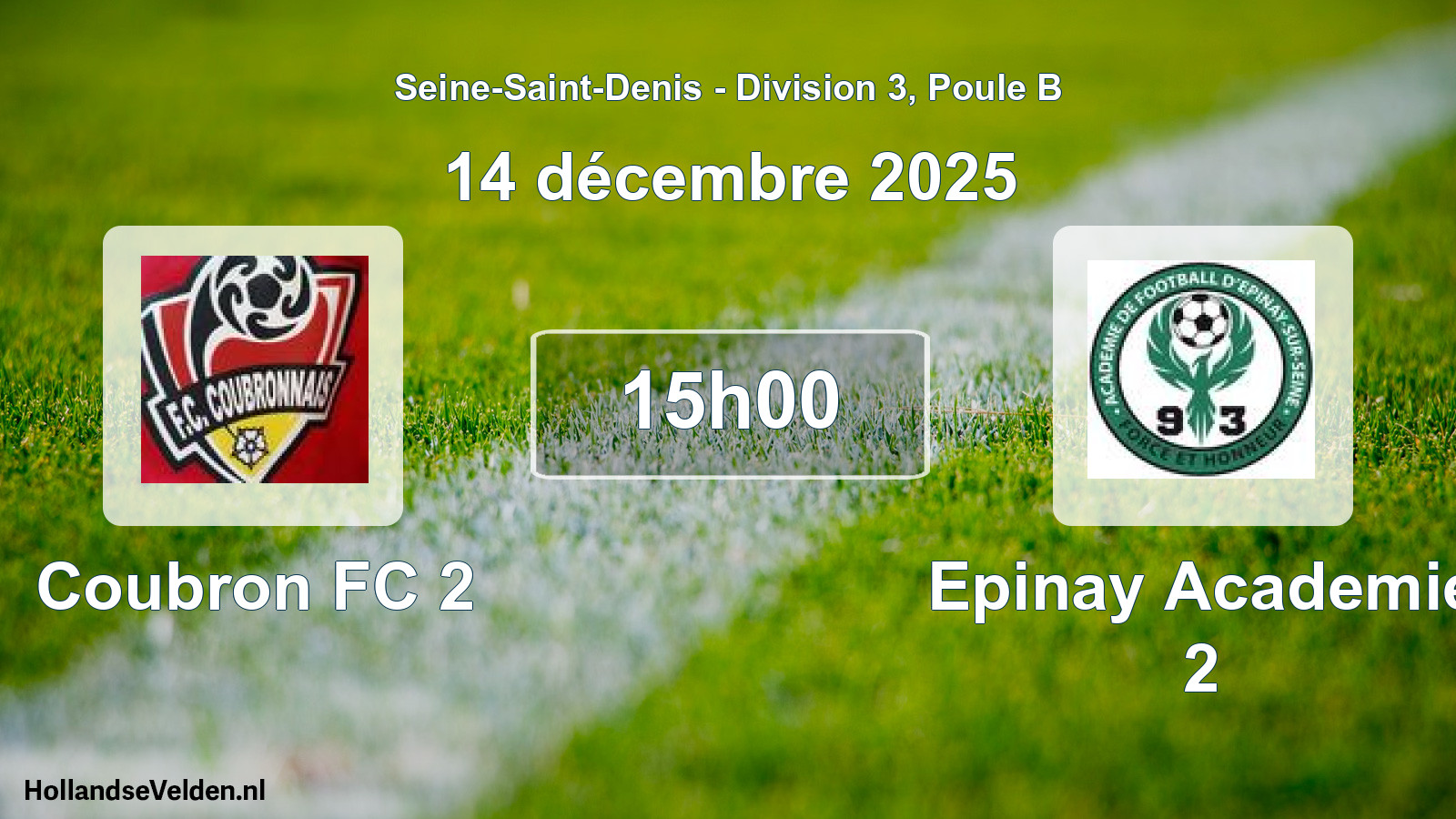 Scheduled Match: Coubron FC 2 - Epinay Academie 2 (14 December 2025)