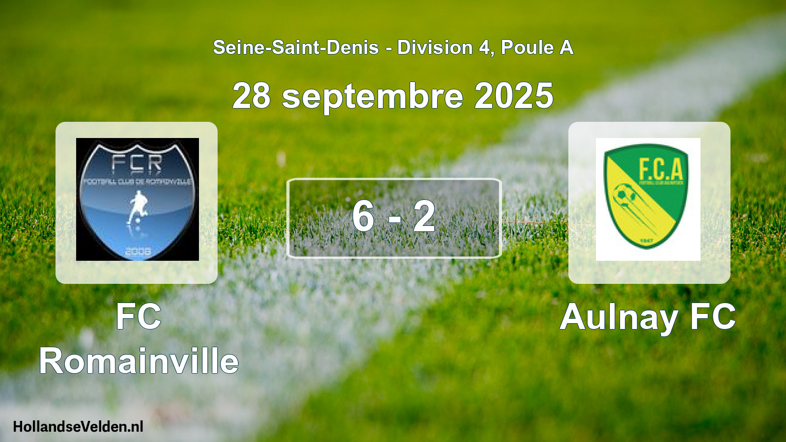 Match joué: FC Romainville - Aulnay FC 6 - 2 (28 septembre 2025)