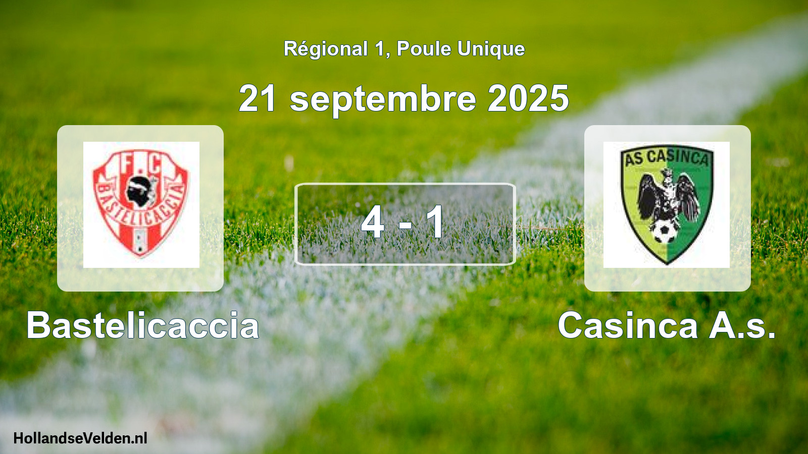 Gespeelde wedstrijd: Bastelicaccia - Casinca A.s. 4 - 1 (21 septembre 2025)