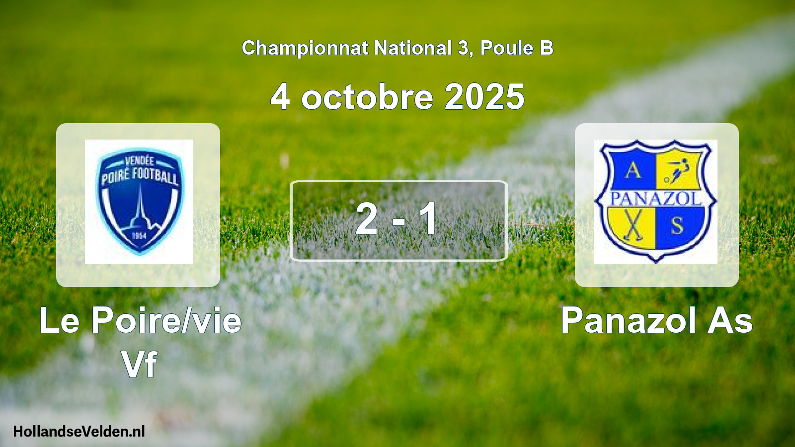 Gespeelde wedstrijd: Le Poire/vie Vf - Panazol As 2 - 1 (4 octobre 2025)