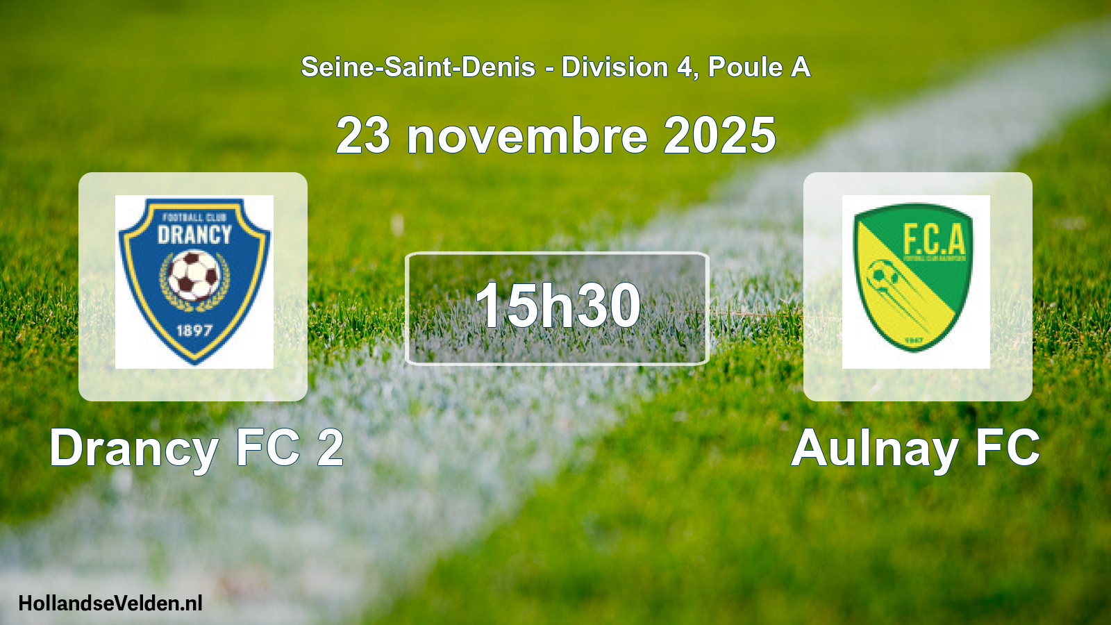 Geplande wedstrijd: Drancy FC 2 - Aulnay FC (23 november 2025)