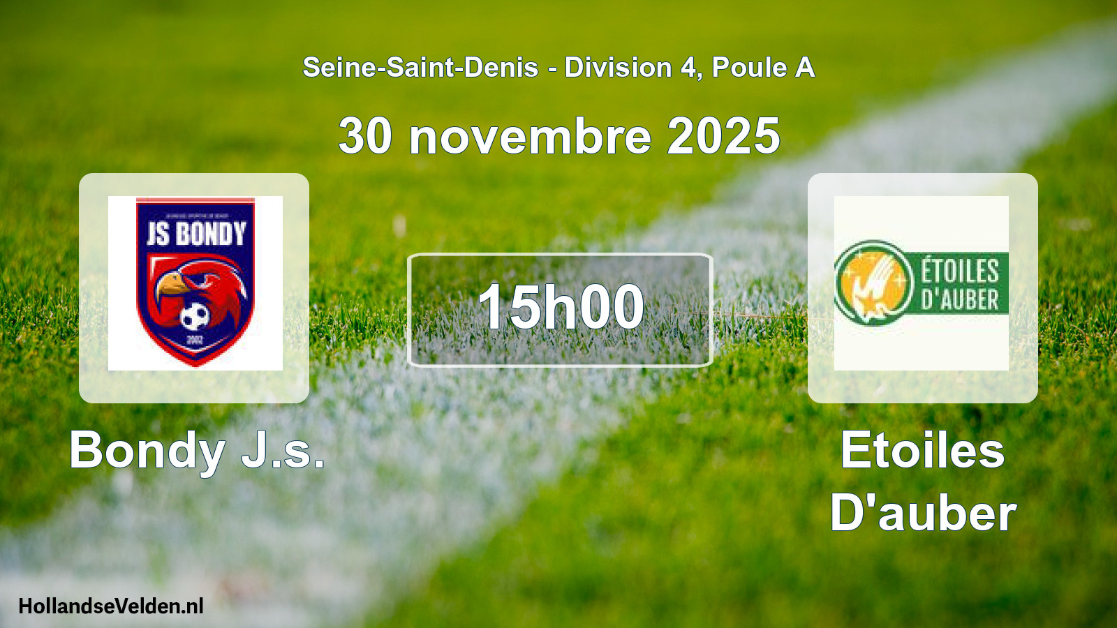 Scheduled Match: Bondy J.s. - Etoiles D'auber (30 November 2025)