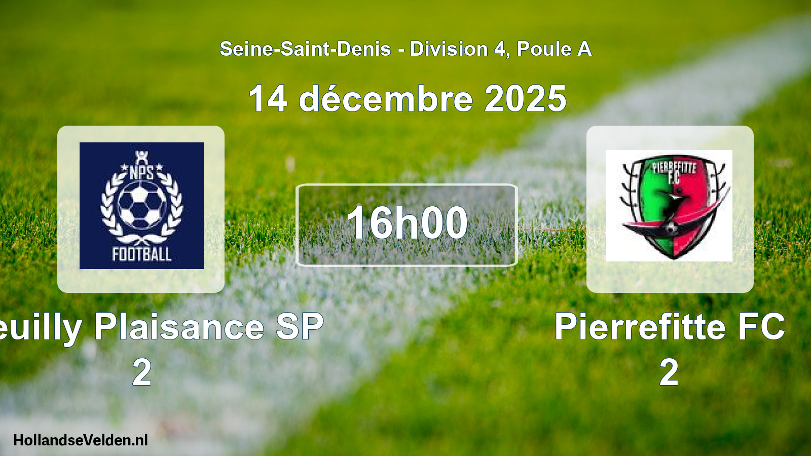 Scheduled Match: Neuilly Plaisance SP 2 - Pierrefitte FC 2 (14 December 2025)