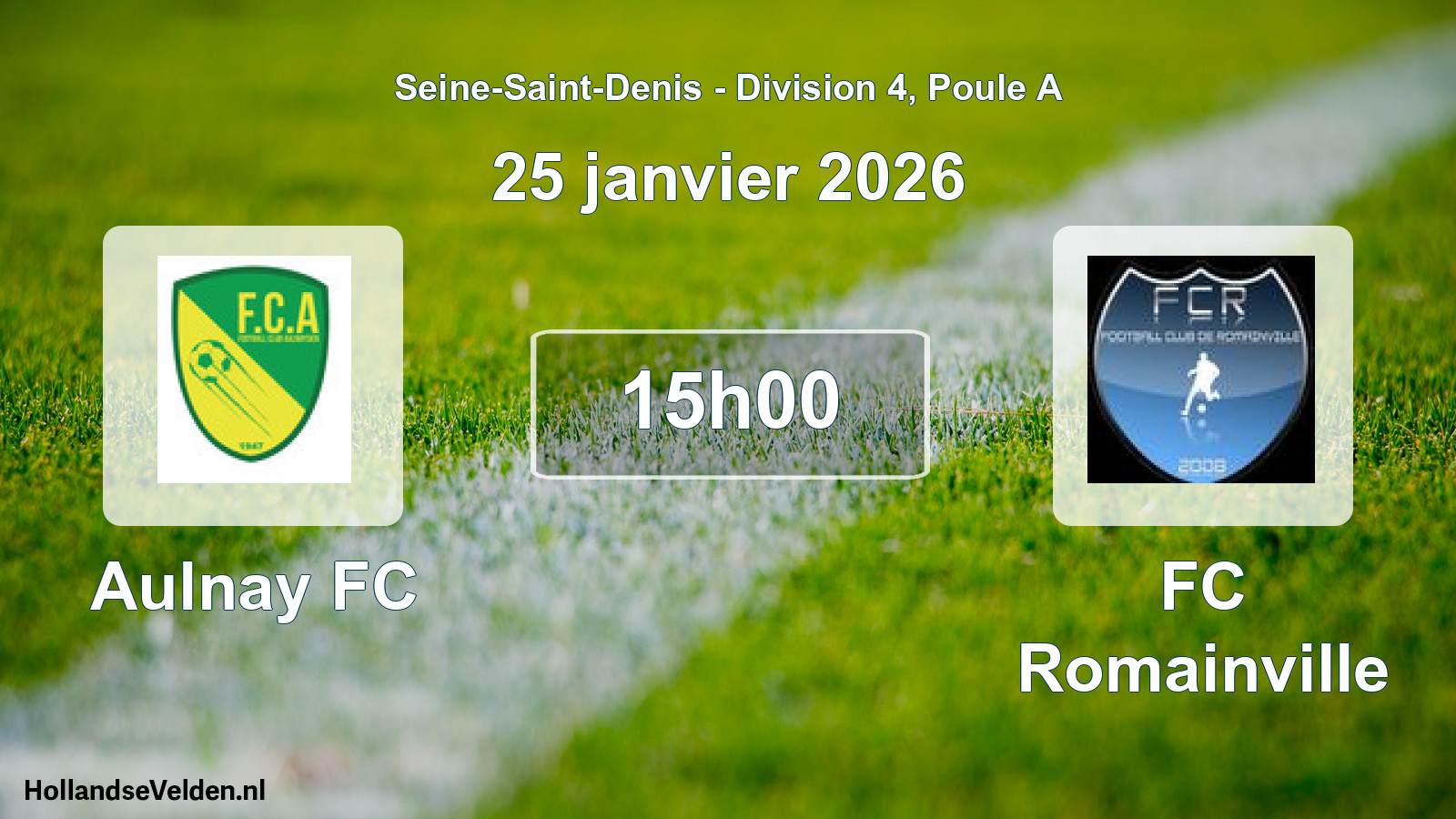 Scheduled Match: Aulnay FC - FC Romainville (25 January 2026)