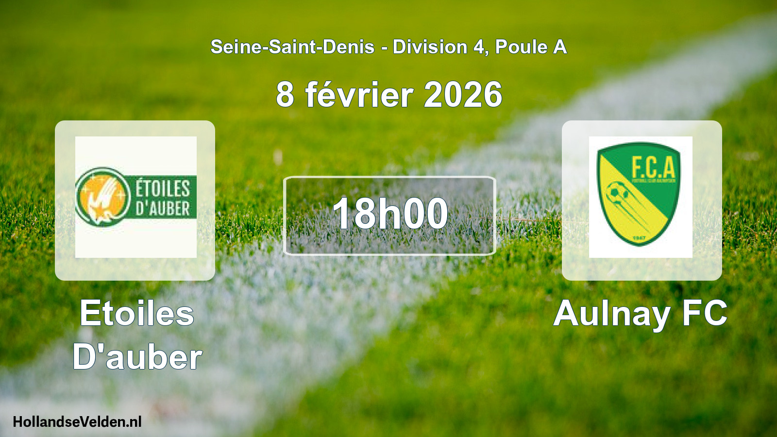 Geplande wedstrijd: Etoiles D'auber - Aulnay FC (8 februari 2026)