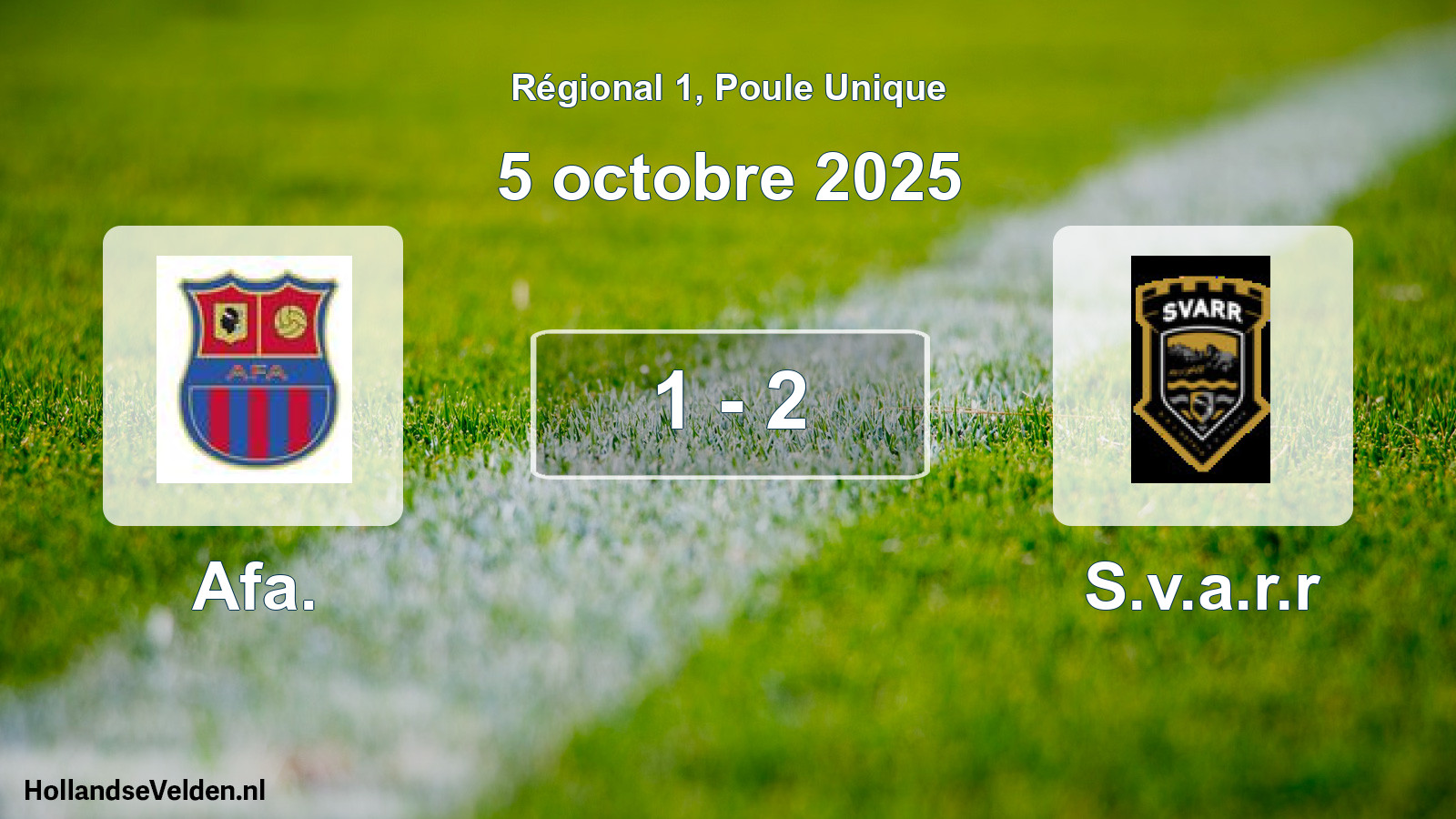 Total number of matches played: Afa. - S.v.a.r.r 1 - 2 (5 October 2025)