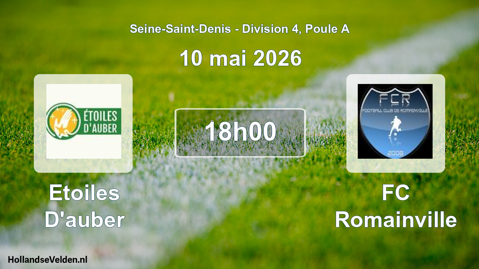 Match programmé: Etoiles D'auber - FC Romainville (10 mai 2026)