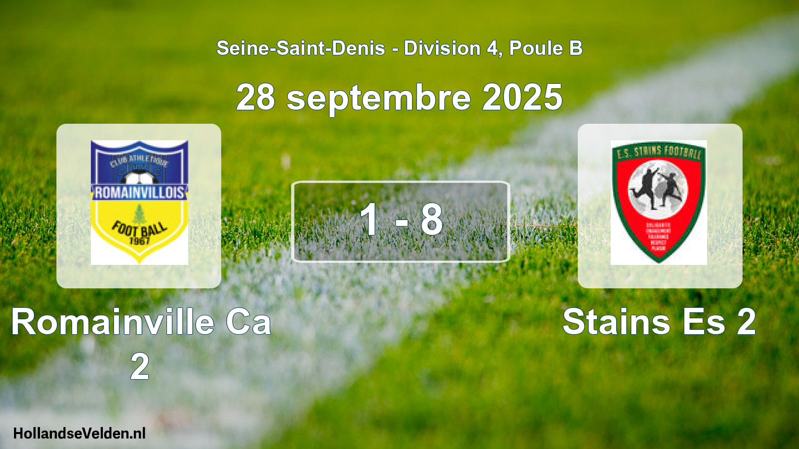 Match joué: Romainville Ca 2 - Stains Es 2 1 - 8 (28 septembre 2025)