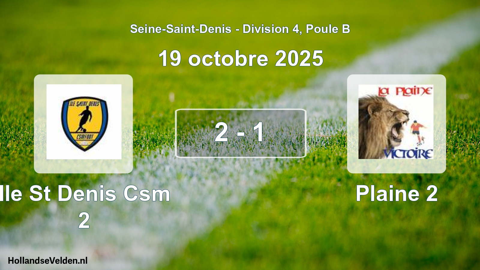 Gespeelde wedstrijd: Ile St Denis Csm 2 - Plaine 2 2 - 1 (19 oktober 2025)