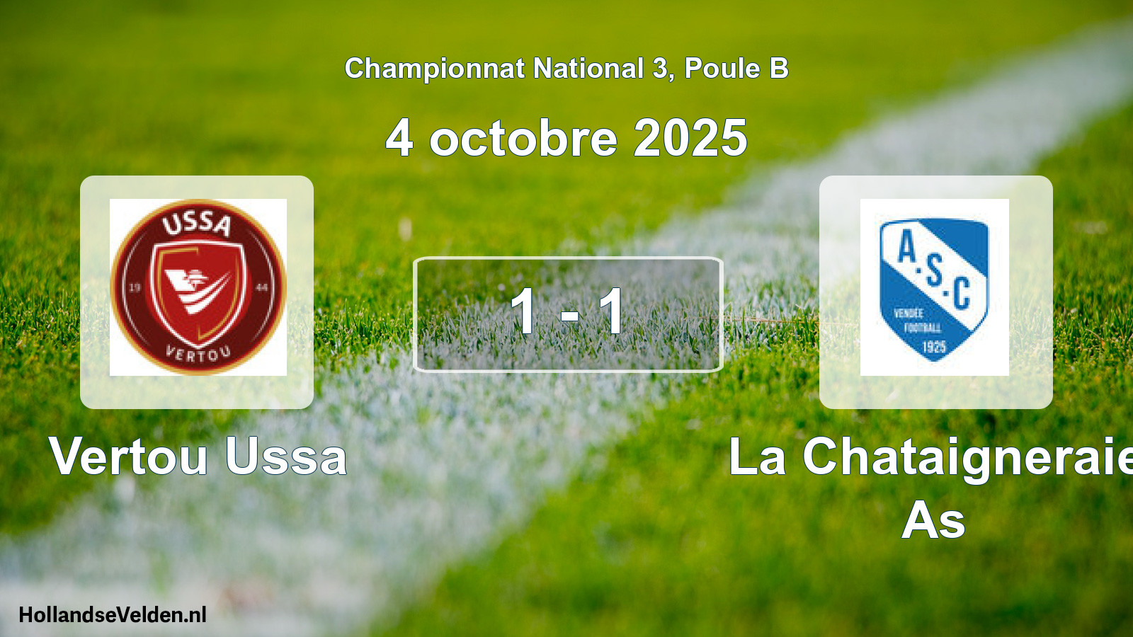 Gespeelde wedstrijd: Vertou Ussa - La Chataigneraie As 1 - 1 (4 octobre 2025)