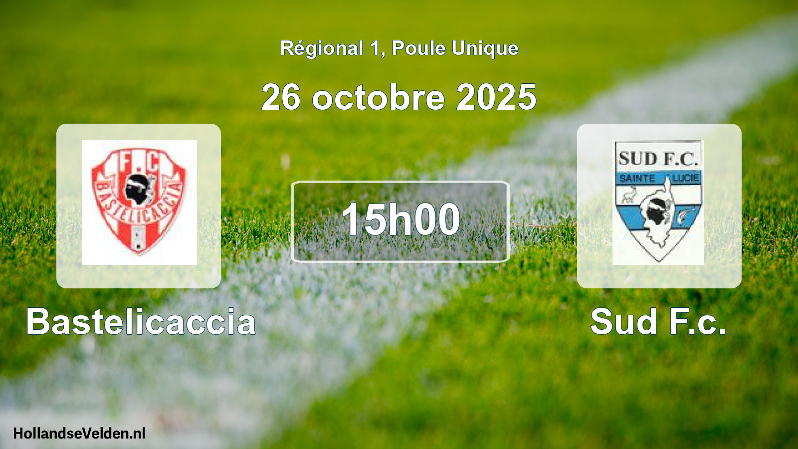 Geplande wedstrijd: Bastelicaccia - Sud F.c. (26 octobre 2025)