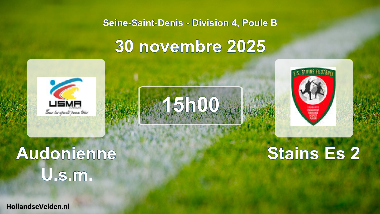 Match programmé: Audonienne U.s.m. - Stains Es 2 (30 novembre 2025)