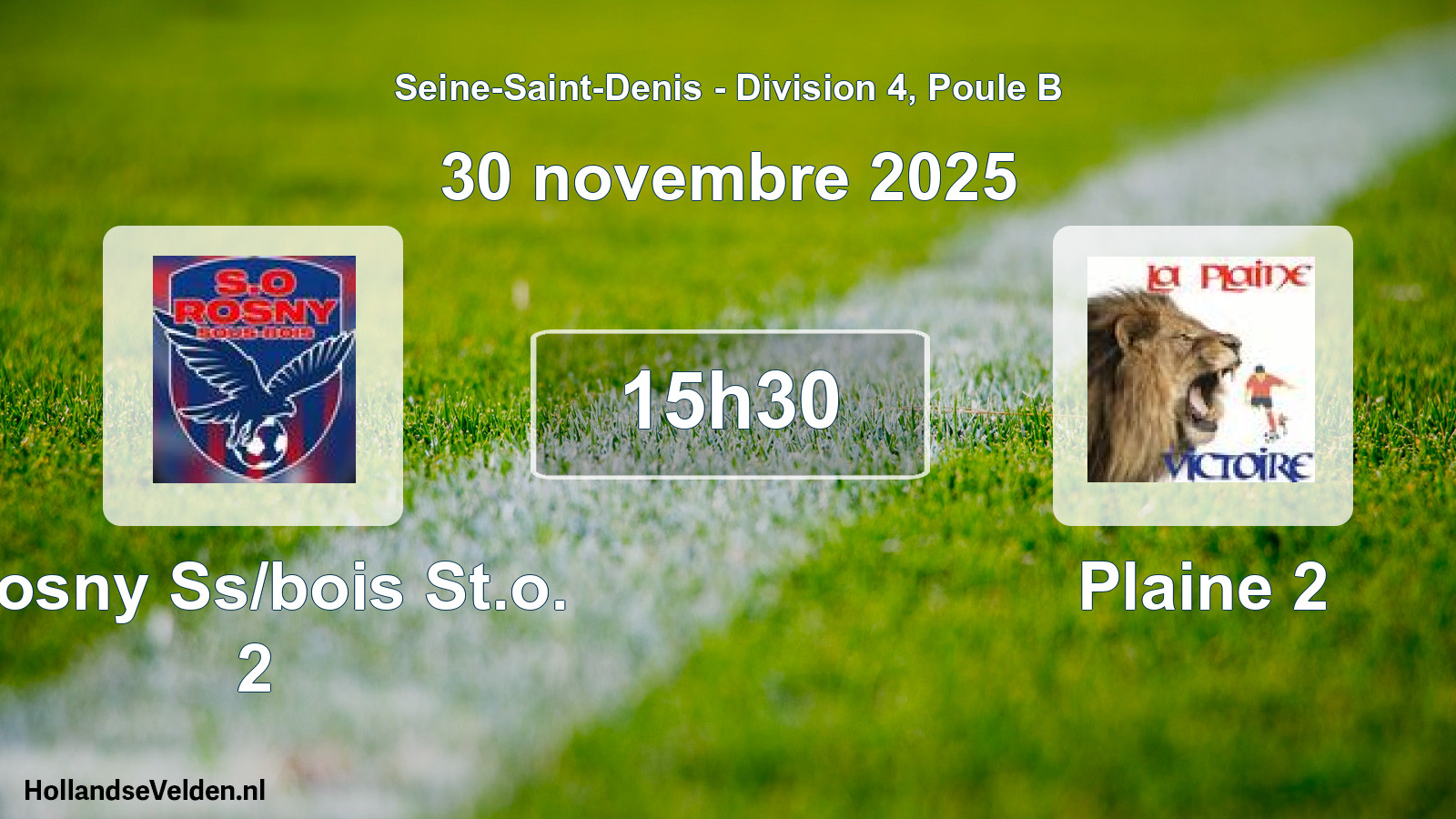 Geplande wedstrijd: Rosny Ss/bois St.o. 2 - Plaine 2 (30 november 2025)