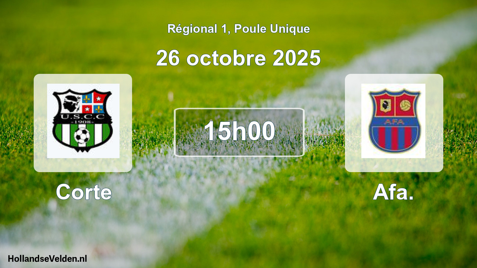 Scheduled Match: Corte - Afa. (26 October 2025)