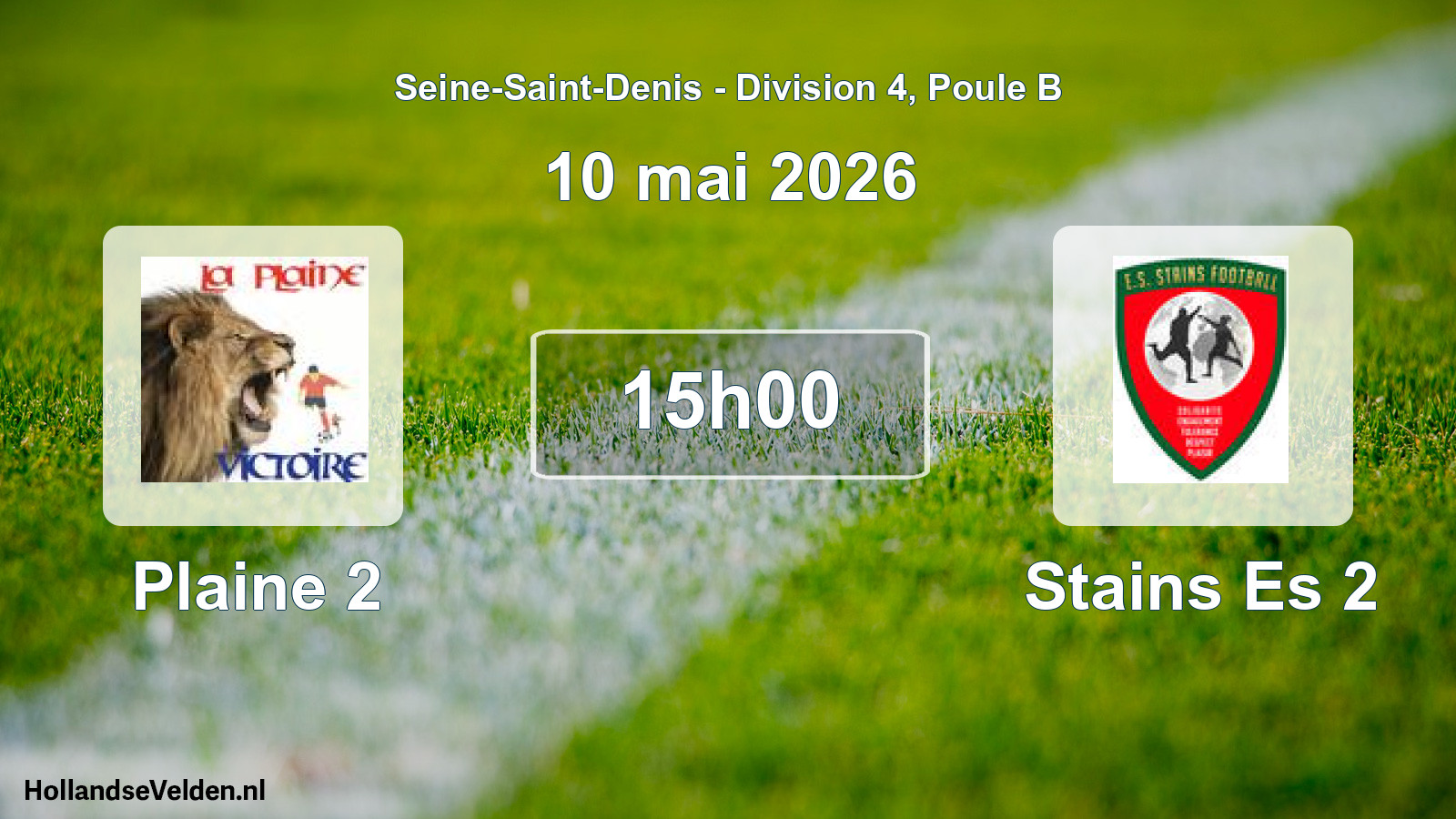 Match programmé: Plaine 2 - Stains Es 2 (10 mai 2026)