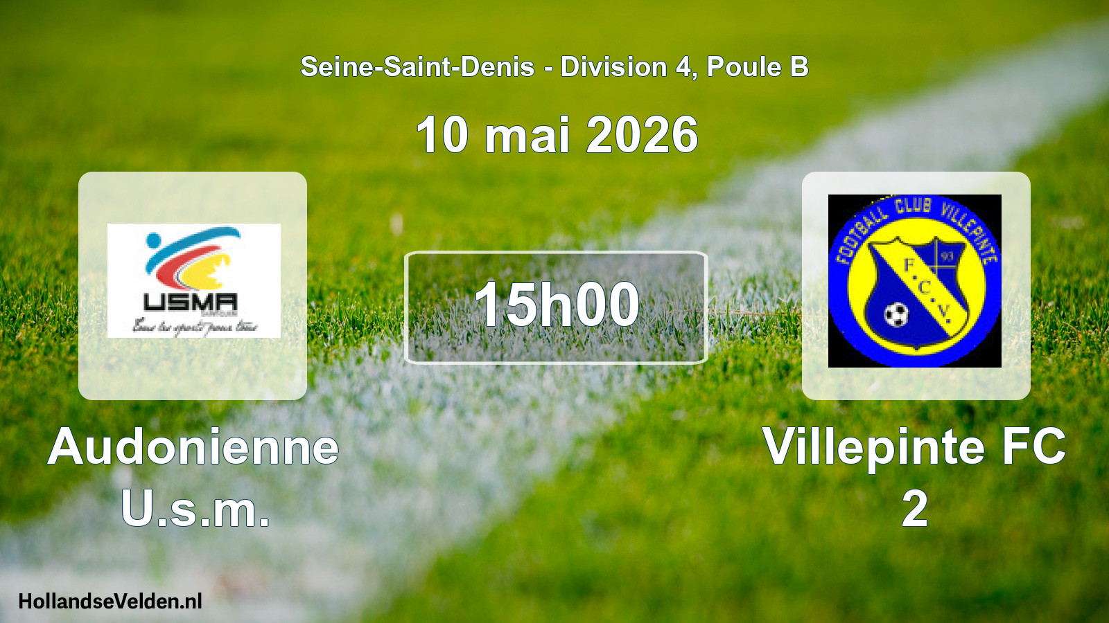 Match programmé: Audonienne U.s.m. - Villepinte FC 2 (10 mai 2026)