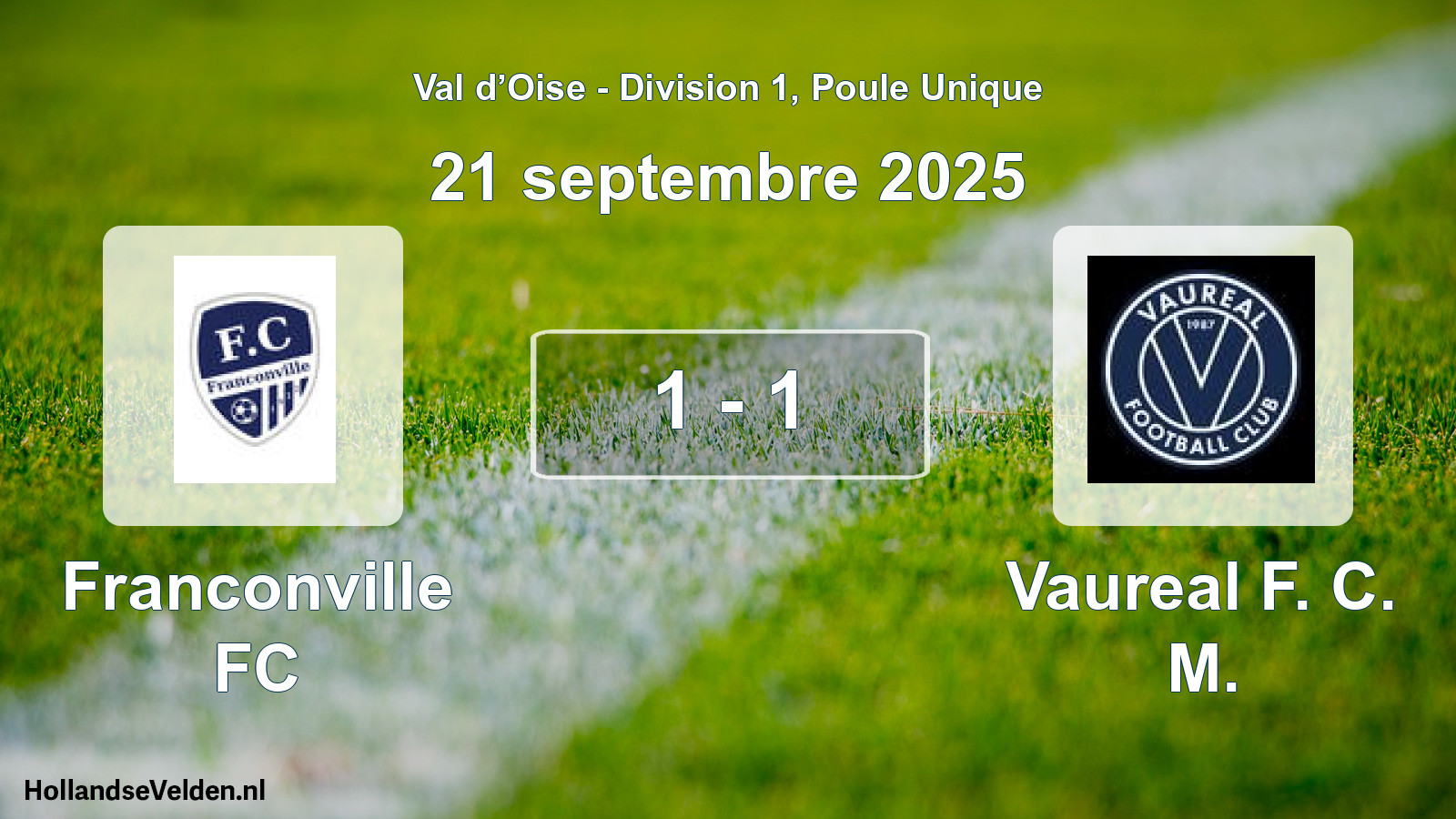 Match joué: Franconville FC - Vaureal F. C. M. 1 - 1 (21 septembre 2025)