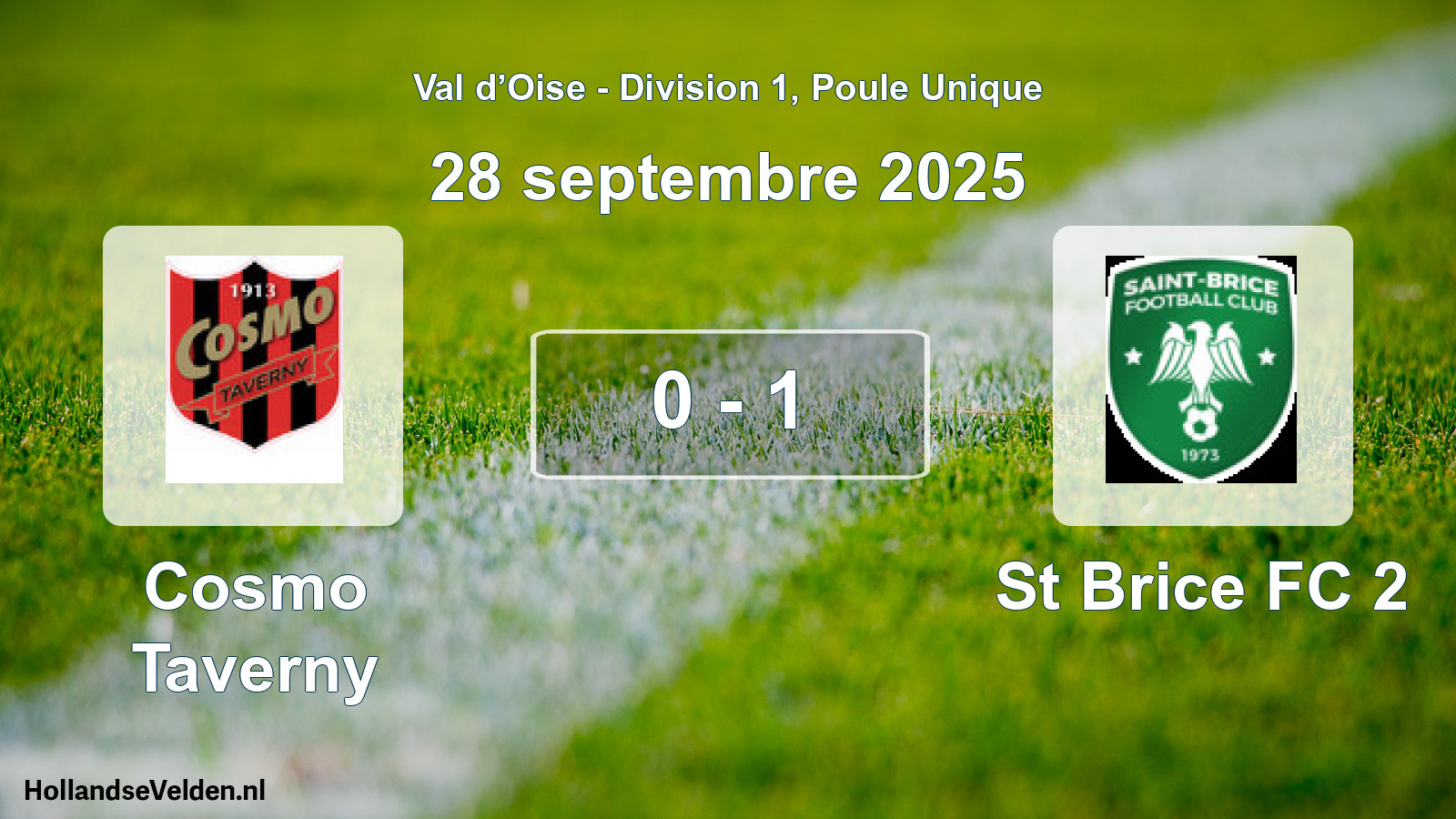 Match joué: Cosmo Taverny - St Brice FC 2 0 - 1 (28 septembre 2025)