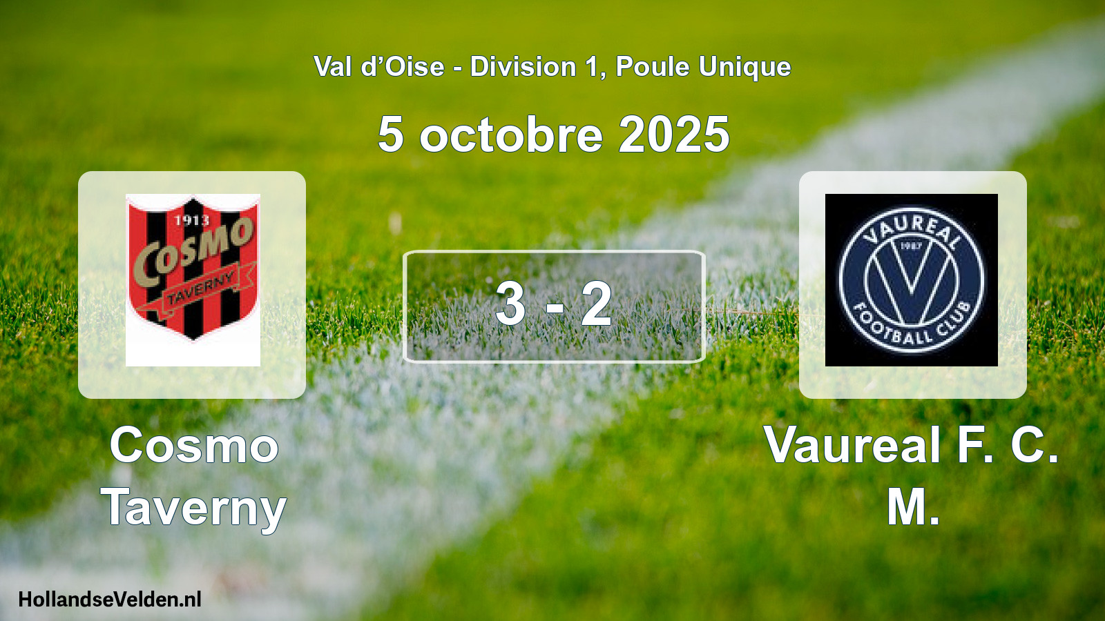 Match joué: Cosmo Taverny - Vaureal F. C. M. 3 - 2 (5 octobre 2025)
