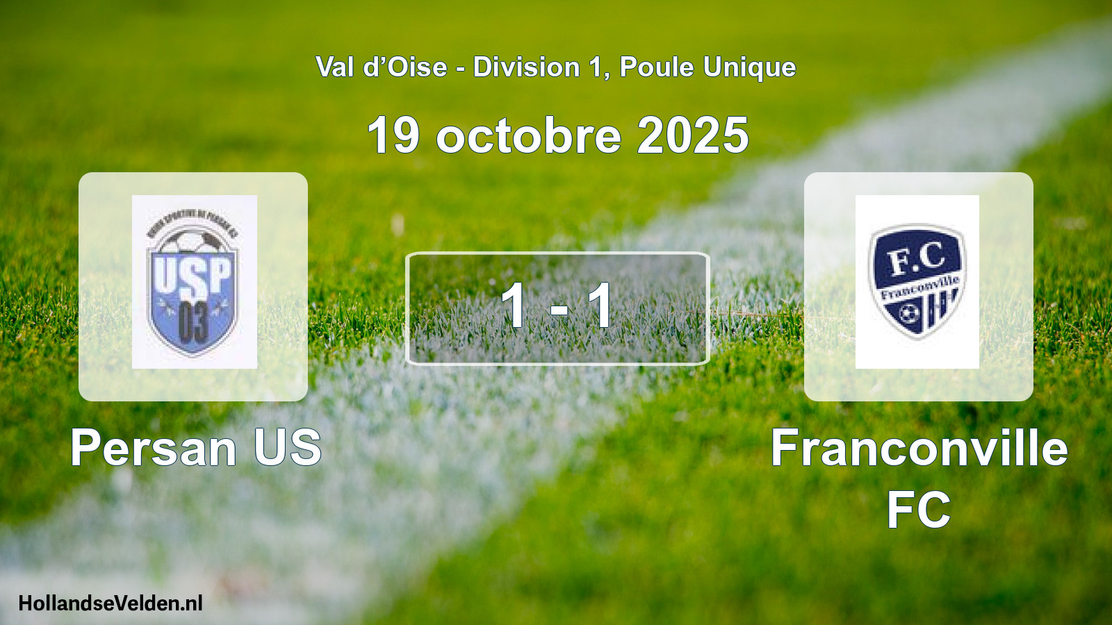 Total number of matches played: Persan US - Franconville FC 1 - 1 (19 October 2025)